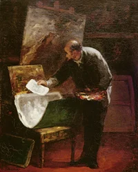 Der Künstler in seinem Atelier